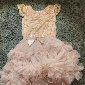 Rose gold fluffy dress